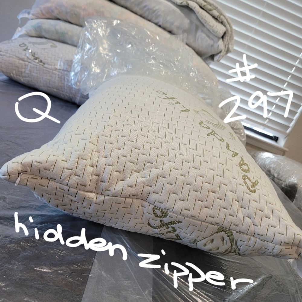Bamboo #297 Pillow 8" Thick Shredded Memory Foam Semi-Firm Costco - Picture 6 of 16